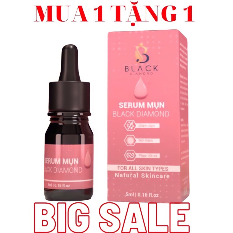 [Tặng Sữa rửa mặt thiên nhiên] Serum Black Diamond Tri mun thải độc dưỡng da kiềm chiết xuất nhân sâm nấm linh chi đỏ