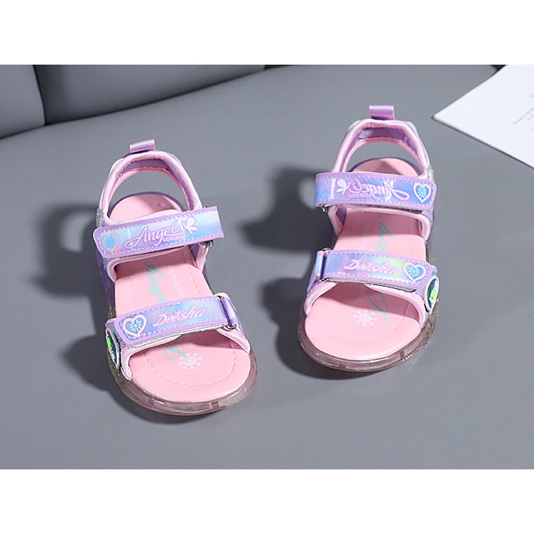 sandal bé gái size 26-31 công chúa đèn led cầu vồng