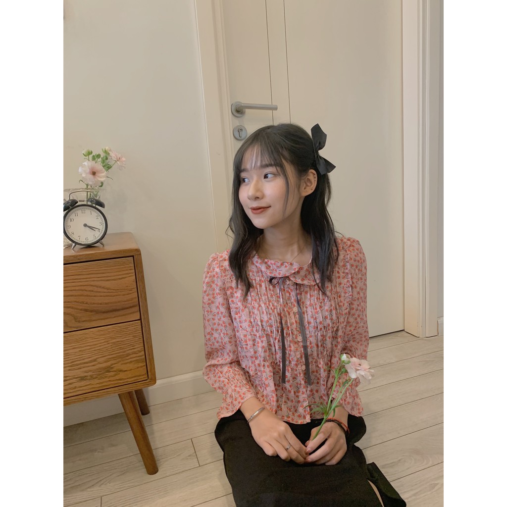 áo BBD hoa nhí cổ sen buộc nơ SA428 1994closet