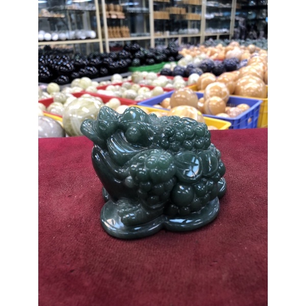 Cóc thiềm thừ phong thủy hút tài lộc may mắn ngọc aventurin thach anh hồng 1kg,1,23kg.