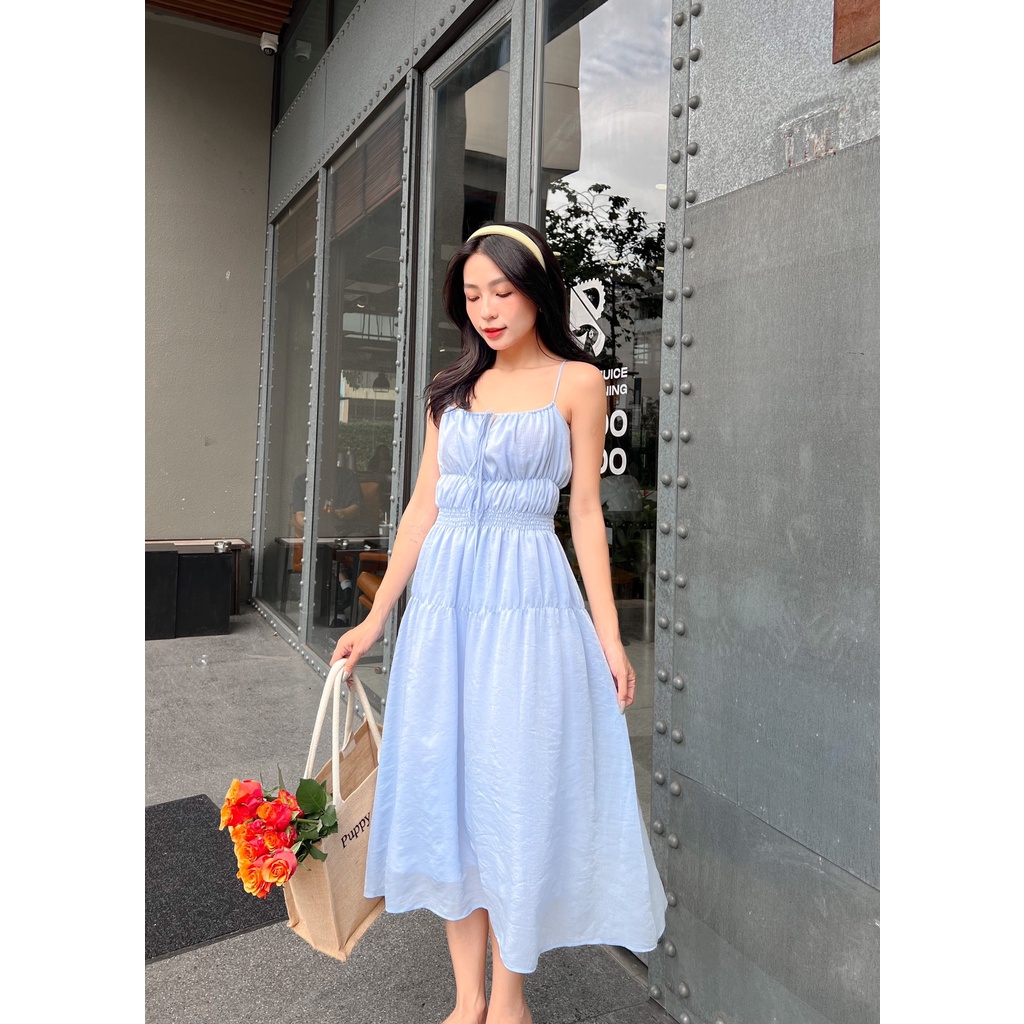 Đầm Hai Dây Dún Eo - EDINI - D1504