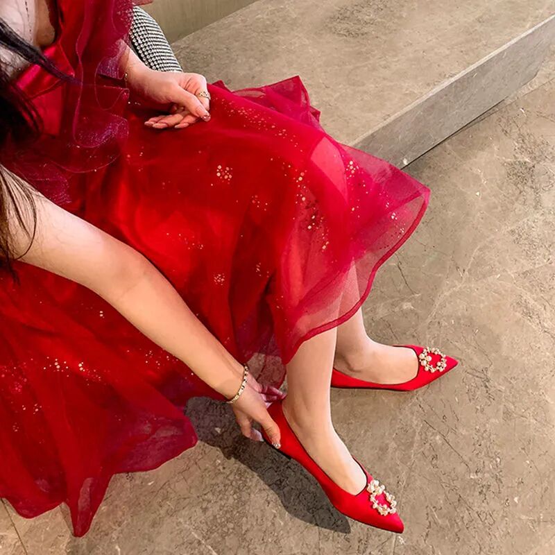 Giày Búp Bê Mũi Nhọn Thời Trang 2023 New women shoes Size 34-44