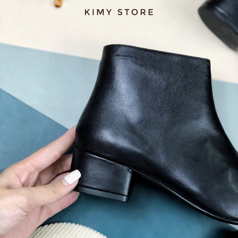 Boot nữ da dê VAG xuất Úc, boots nữ cổ thấp da thật gót 3cm- Kimy Store