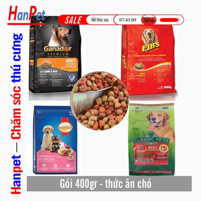 (Gói 400gr) Thức ăn chó dạng hạt cao cấp (4 loại) KEOS Novopet SmartHeart Adult Ganador Puppy- Fib / Fib's- Classi