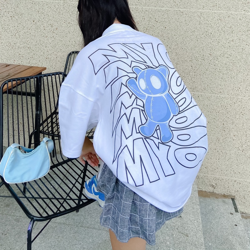 Áo Polo Nam MYO Vải Cotton In Hình Teddy Negative