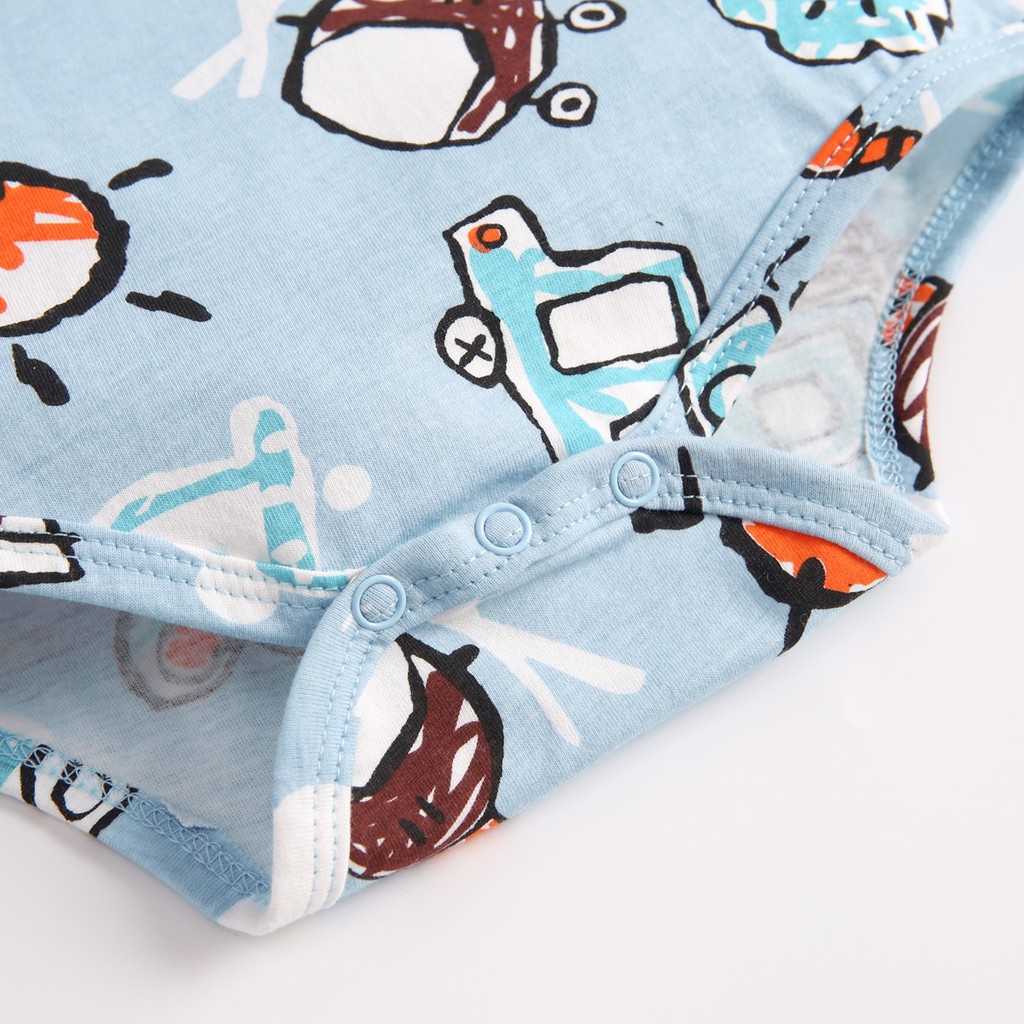 Áo liền thân Sanlutoz cotton dài tay họa tiết hoạt hình dành cho bé