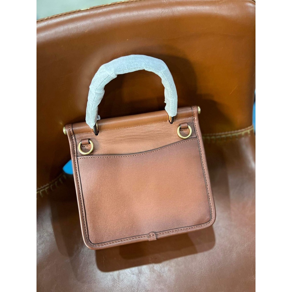 Túi Xách Tay Cho Nữ - Coach -Willis Top Handle 18, Màu Nâu Tây Thời Trang,Hàng Hiệu Chính Hãng Thật 100%