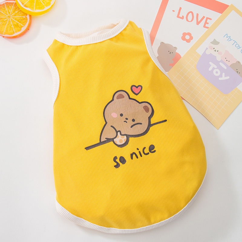 áo mùa hè cho chó mèo hình teddy và quả bơ ngộ nghĩnh - áo chó - áo cho mèo