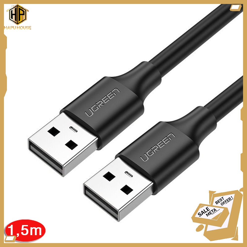Dây USB 2 đầu đực Ugreen 10310 dài 1.5m - Cáp USB 2.0 chính hãng - Hapuhouse
