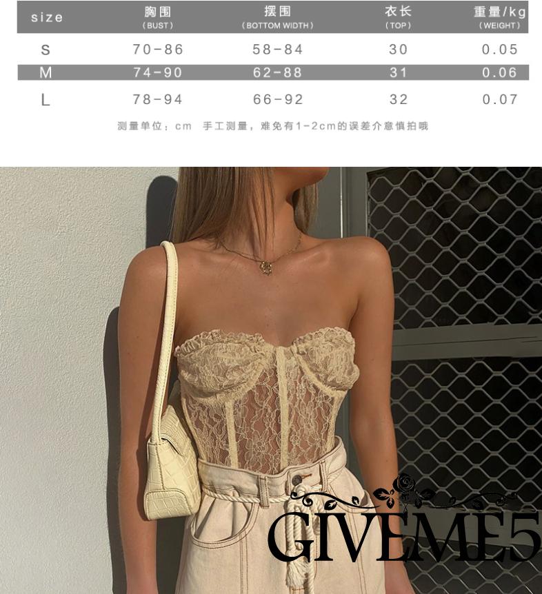 Áo Ống Phối Ren Xuyên Thấu Thời Trang Gợi Cảm Cho Nữ