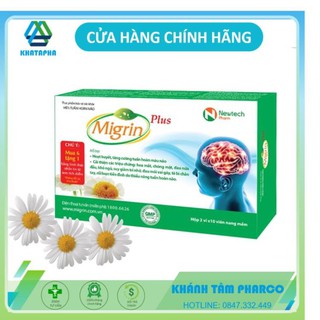 [Mẫu mới] Migrin Plus (Hộp 20 viên) – Giảm đau nửa đầu, migraine, thiếu máu não, tuần hoàn não, migrain [mingrin]