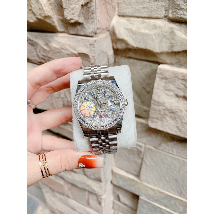 Đồng hồ nam nữ rl DINRL dây thép size 38mm 32mm , máy pin ,mặt đính đá sang chảnh
