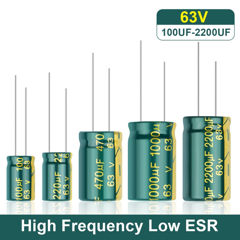 Tụ hóa phân cực 63V 47uF 100uF 220uF 330uF 470uF 1000uF 2200uF 4700uF 47 100 220 330 470 1000 2200 4700 uF linh kiện