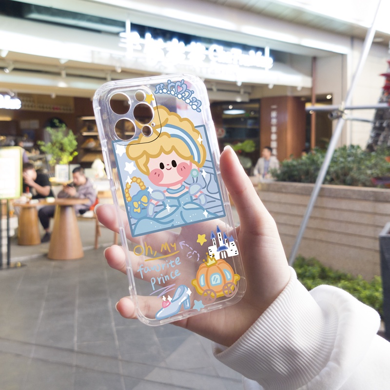 Ốp lưng iphone Ốp điện thoại TPU SUNTAIHO hình công chúa/ hoàng tử khung vuông cho iPhone 13 12 11 Pro Max X Xs Max XR 8 7 6 6S Plus