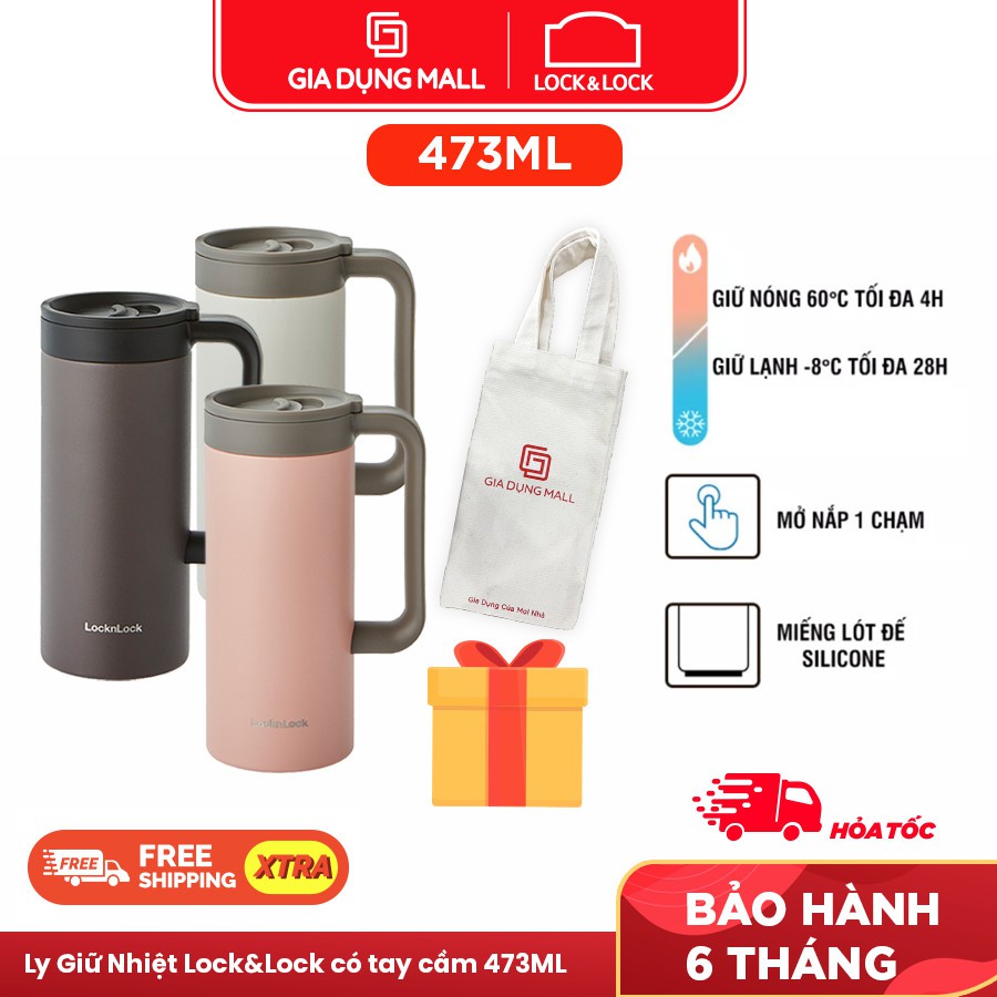 Ly Giữ Nhiệt Lock&Lock Có Tay Cầm Table Mug LHC4247 (473ml) - BH 6 tháng - Hàng Chính Hãng