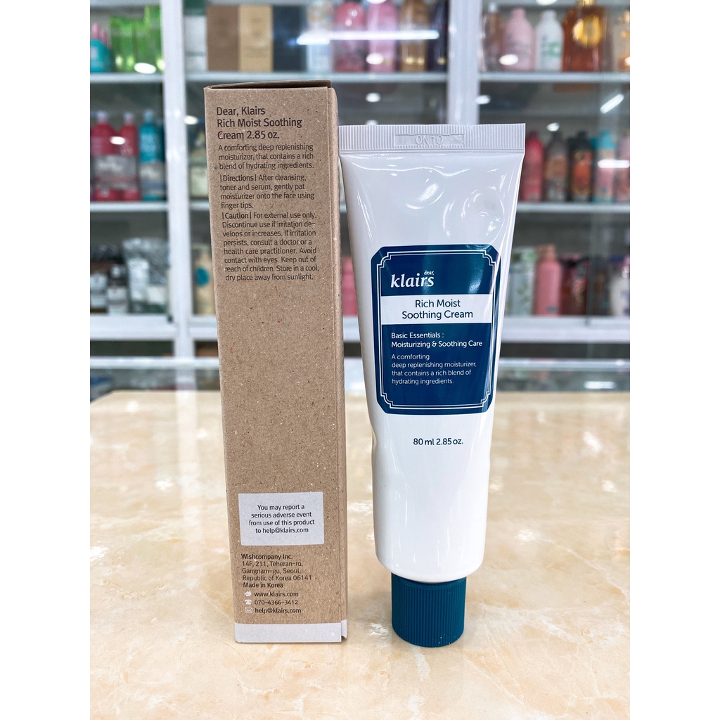 Kem Dưỡng Ẩm Chuyên Sâu Klairs Rich Moist Soothing Cream Hàn Quốc 80ml