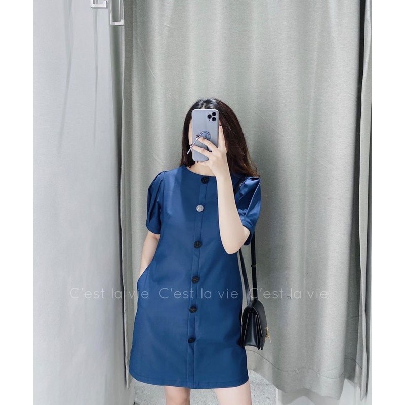 Váy thô tay bồng màu hồng tím cẩm | BigBuy360 - bigbuy360.vn