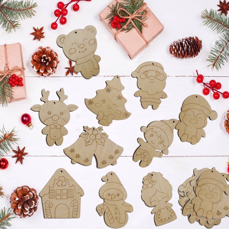 Bộ tô màu Noel bằng gỗ, quà tặng Noel siêu đẹp