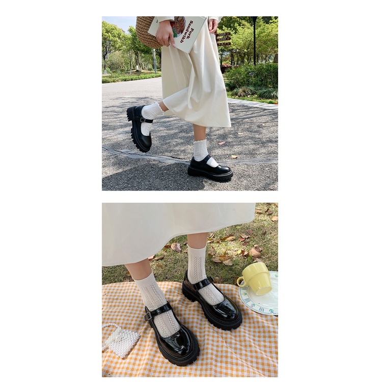 Chic Retro Style Mary Zhenshire Women's Spring 2021 New Versions Of The Japanese Thick Bottom Single Shoes Yinglan Wind