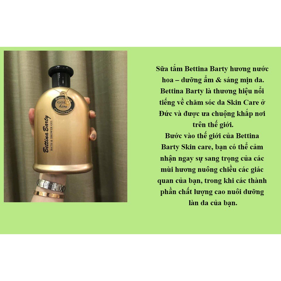Sữa tắm tinh dầu nước hoa Bettina Barty của Đức 500ml