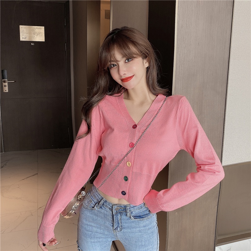 Áo khoác cardigan dệt kim IHKKE mỏng mặc ngoài chống lão hóa cao cấp