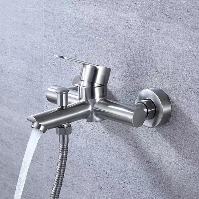 Củ sen tắm nóng lạnh củ tròn giá rẻ inox 304 cao cấp tặng kèm 2 chân Z - QM0025