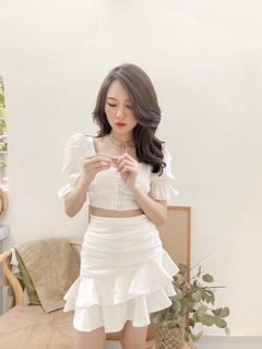 SET ÁO CROP CHÂN VÁY BÈO