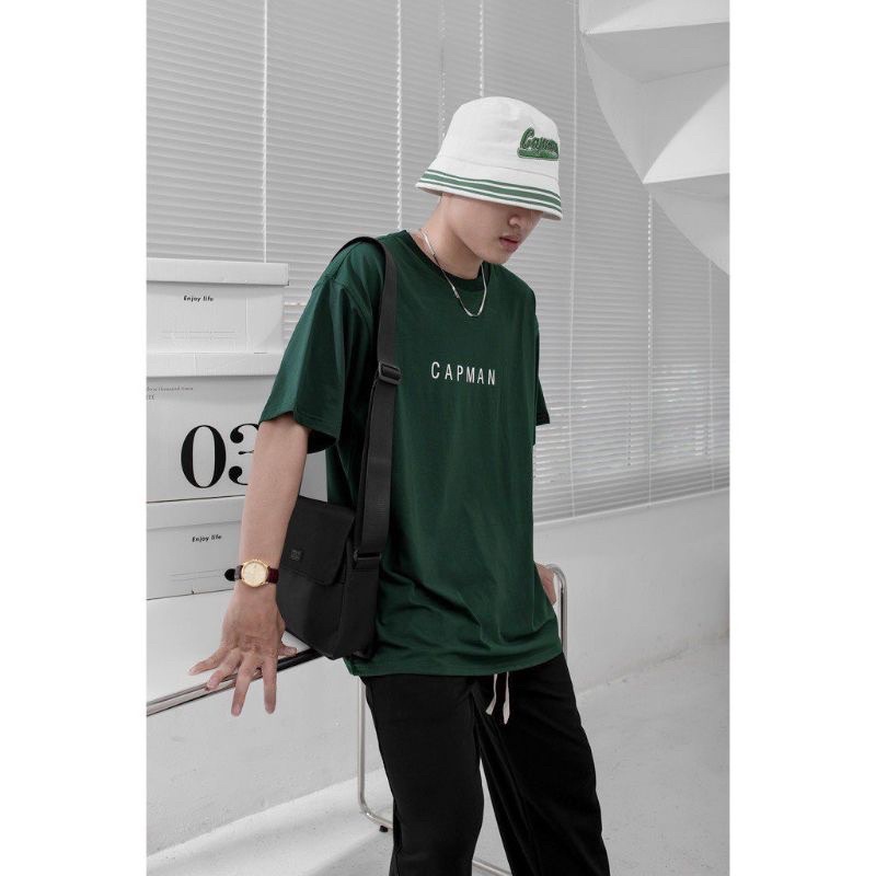 Áo thun tay lỡ unisex in CAP.MAN freesize