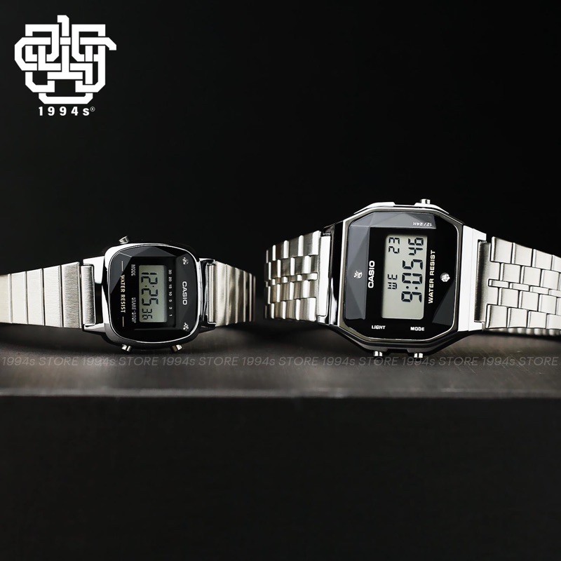 Đồng hồ Nam/nữ Dây thép CASIO A159WAD-1 CHÍNH HÃNG (33,2mm)