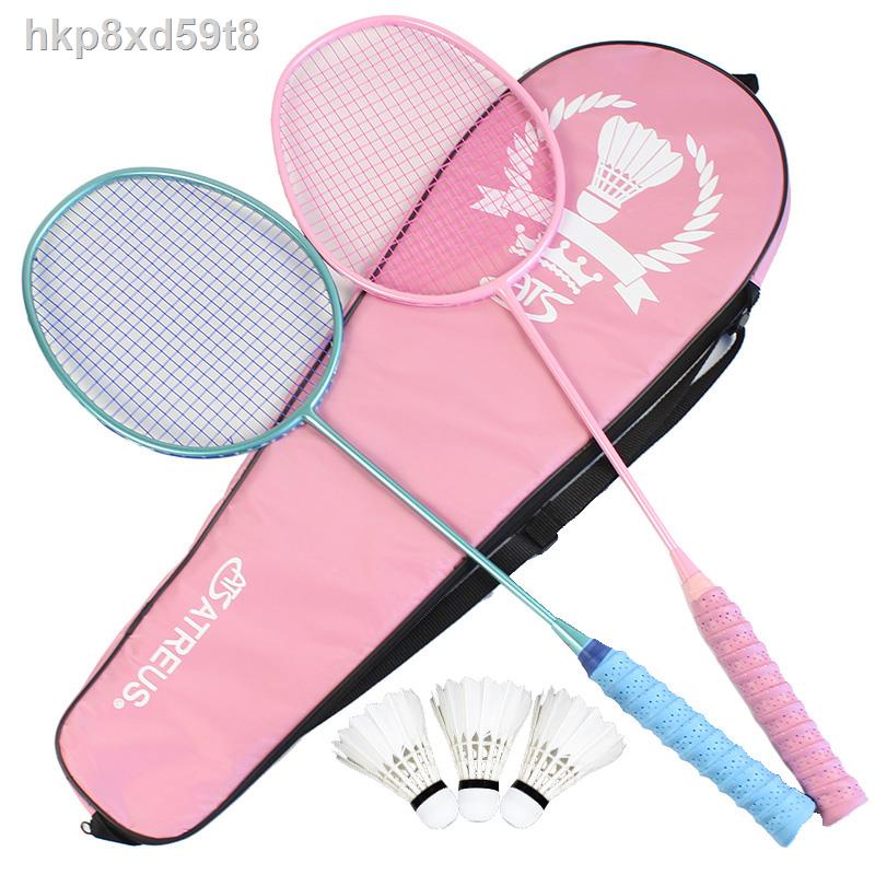 ♤ ◄ ✷►Vợt cầu lông full carbon siêu nhẹ bắn đôi chính hãng bền tấn công người lớn màu hồng phù hợp nam nữ