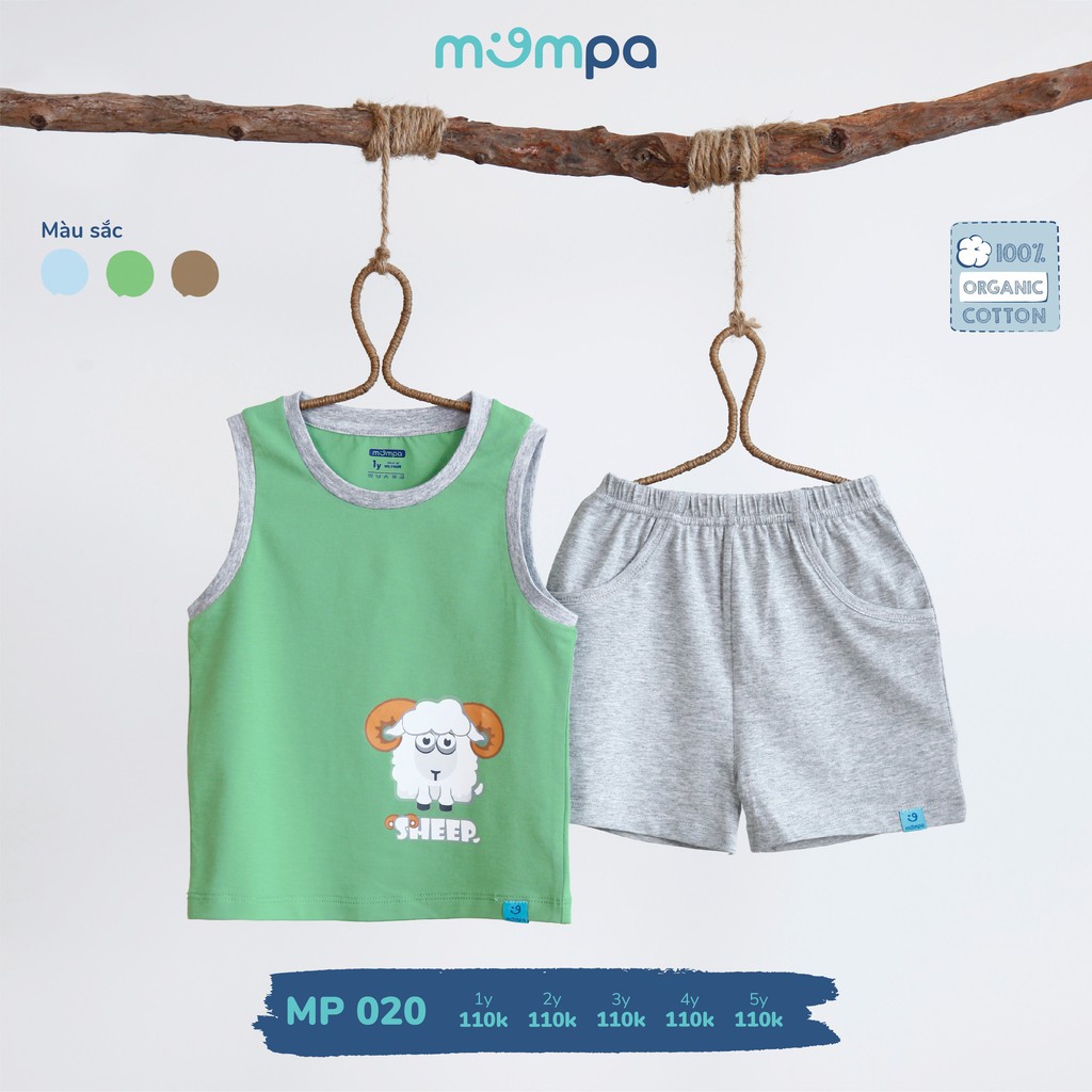 [Mã SKAMCLU7 giảm 10% cho đơn từ 0Đ] [CHÍNH HÃNG] Bộ ba lỗ cotton họa tiết trẻ em Mompa