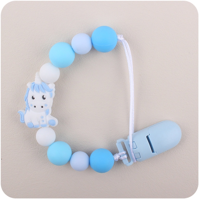 Giá Đỡ Kẹp Núm Vú Giả Ngậm Nướu Hình Kỳ Lân Bằng Silicone Tiện Dụng Cho Bé Sơ Sinh