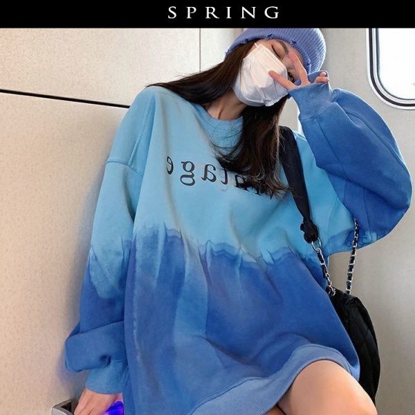 áo nỉ 2021 Autumn New Loose-Fit Lazy-Style Sense of Design Niche Thin Was Thin Loose Sweater