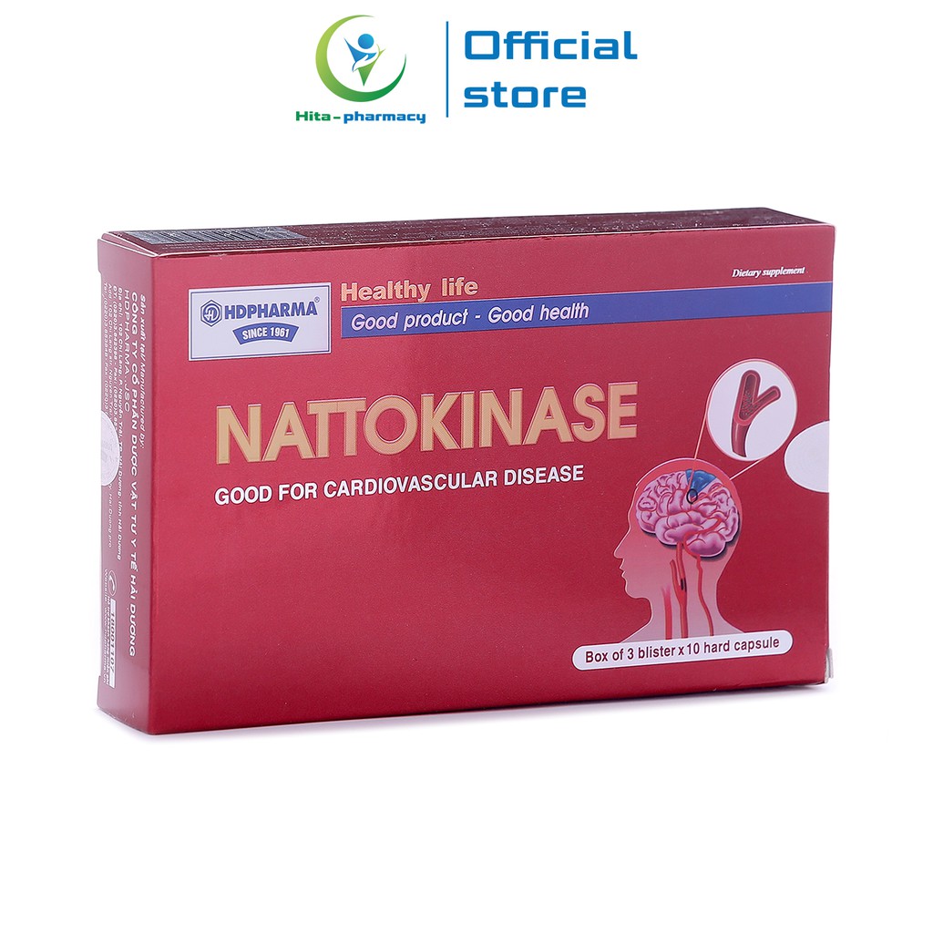 Viên uống Nattokinase tốt cho người mắc bệnh tim mạch - Hộp 30 viên
