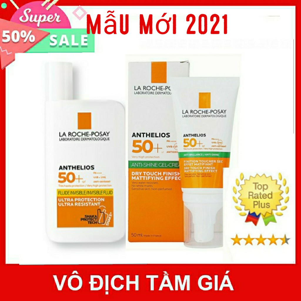Kem Chống Nắng La Roche Posay Anthelios Dry Touch Gel-Cream ❤ Mẫu mới 2021❤ SPF50 Cho Da Dầu, Nhay Cả.m ÚC