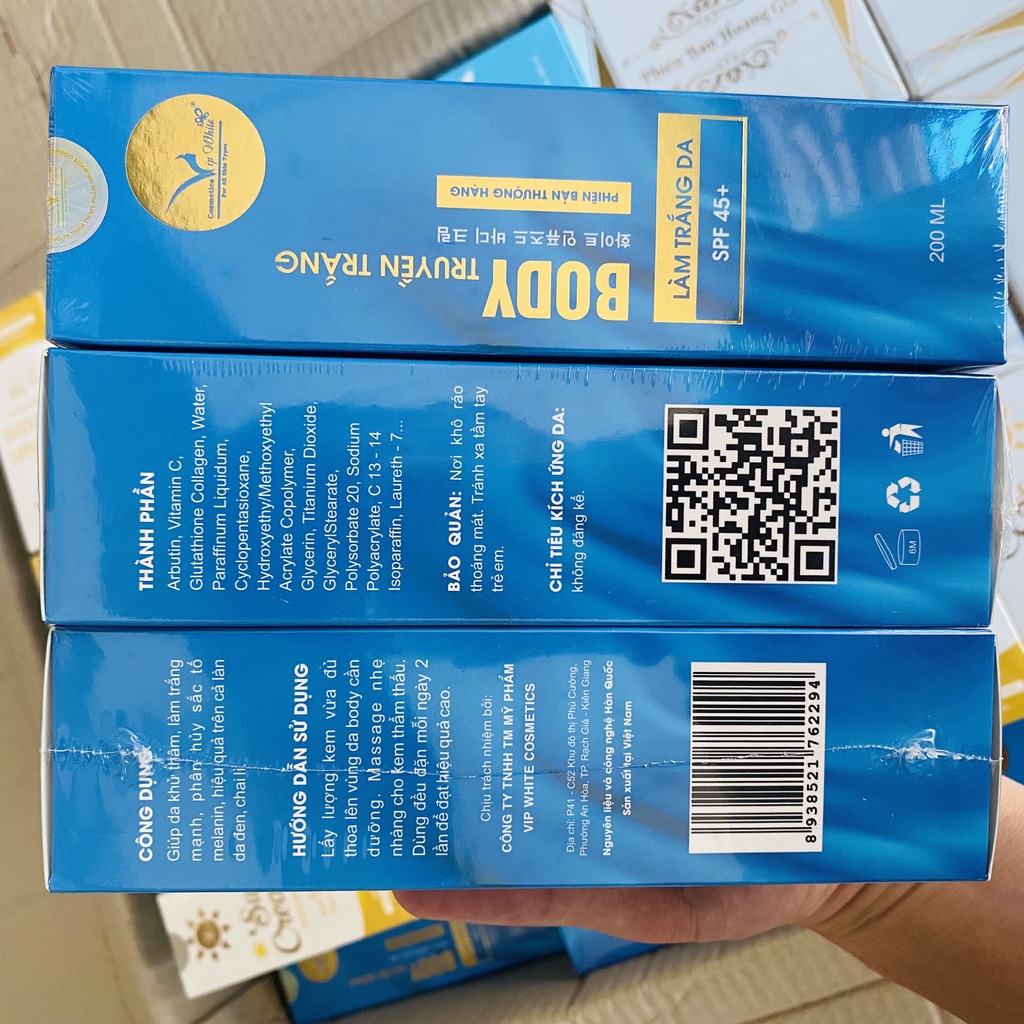 Kem Body Truyền trắng Vip white - Body Truyền trắng Thượng Hạng - Kem body truyền trắng Hàn Quốc 120ml