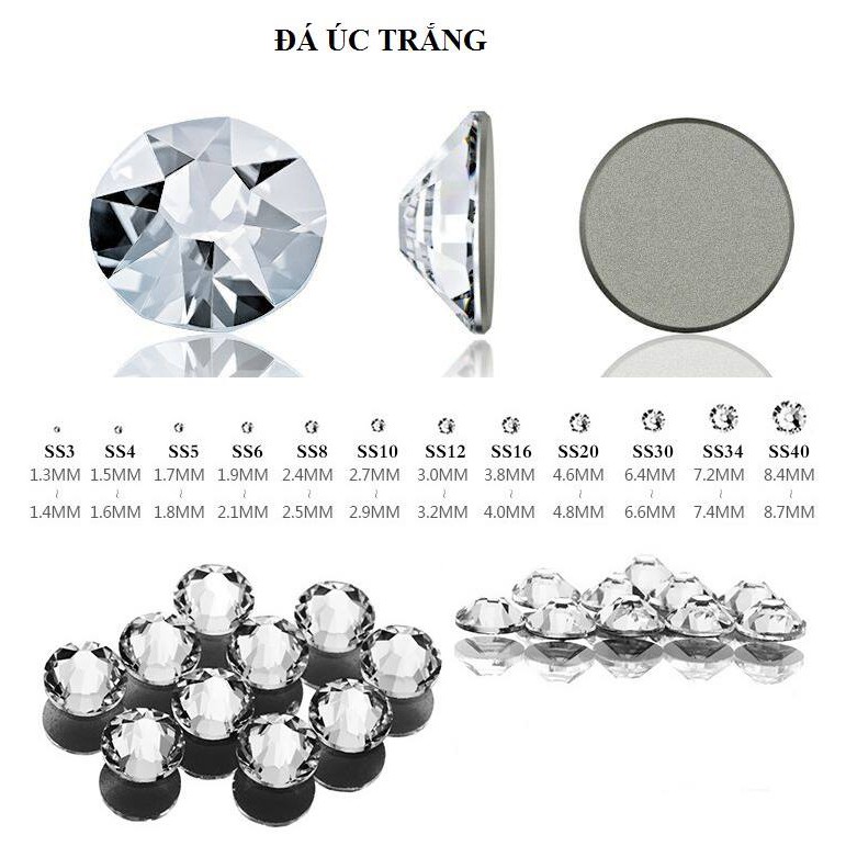Đá Nail Úc Trắng 1440 Viên