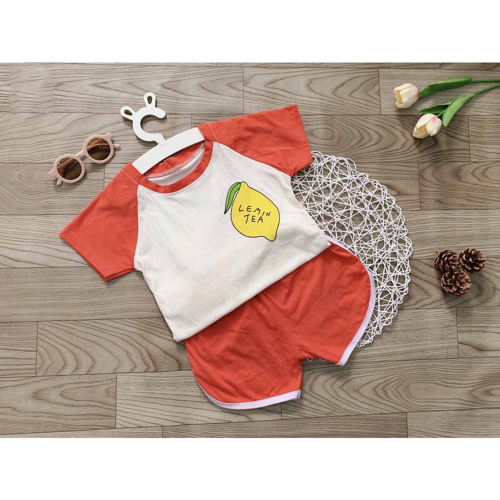 [MẪU TẾT] BỘ CỘC TAY QUẢ CHANH IN TRƯỚC SAU PHONG CÁCH HÀN QUỐC SIÊU CUTE CHO BÉ 8-18KG. VIDEO THẬT. BIBO BAYBAY SHOP