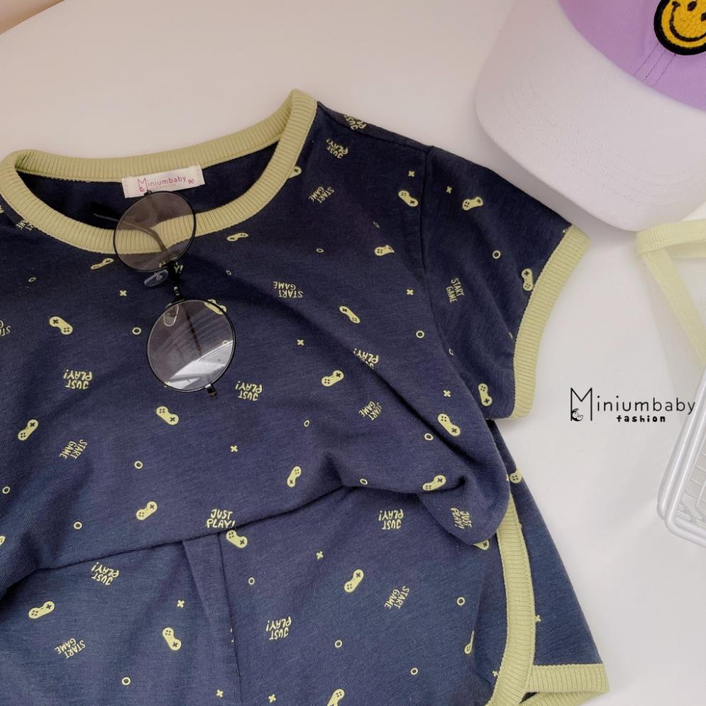 Bộ đồ cộc tay cho bé trai chất liệu 100% cotton quần áo trẻ em mùa hè MiniumBaby SB1234