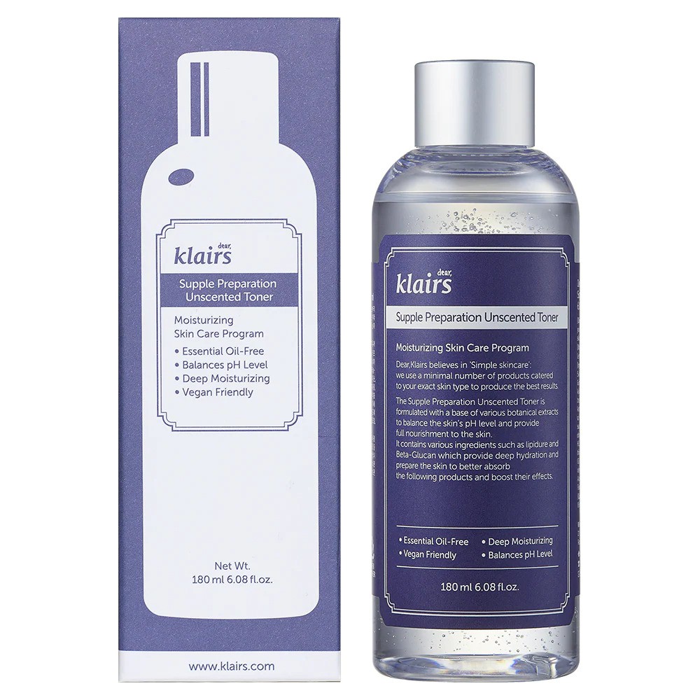 Nước hoa hồng Klairs không mùi Toner Klairs 180ml