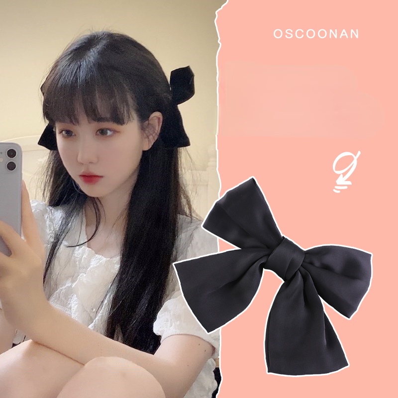 Kẹp Tóc Nơ Đen Xinh Xắn Hợp Thời Trang Cho Bé Gái