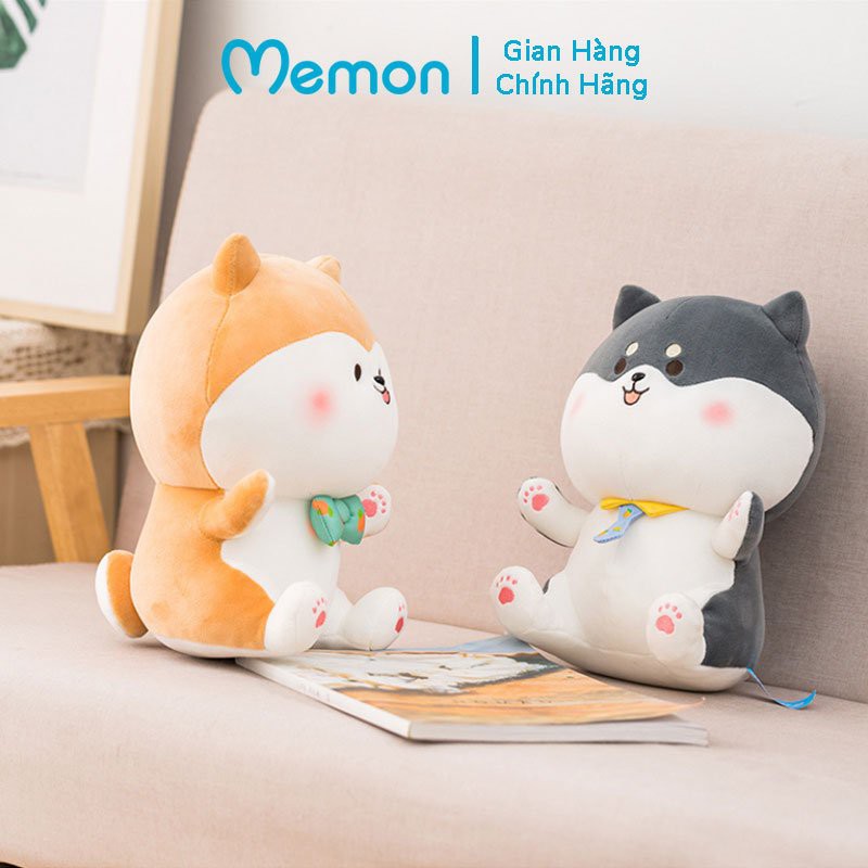 Gấu Bông Shiba Inu Mập Đeo Nơ Cao Cấp Memon