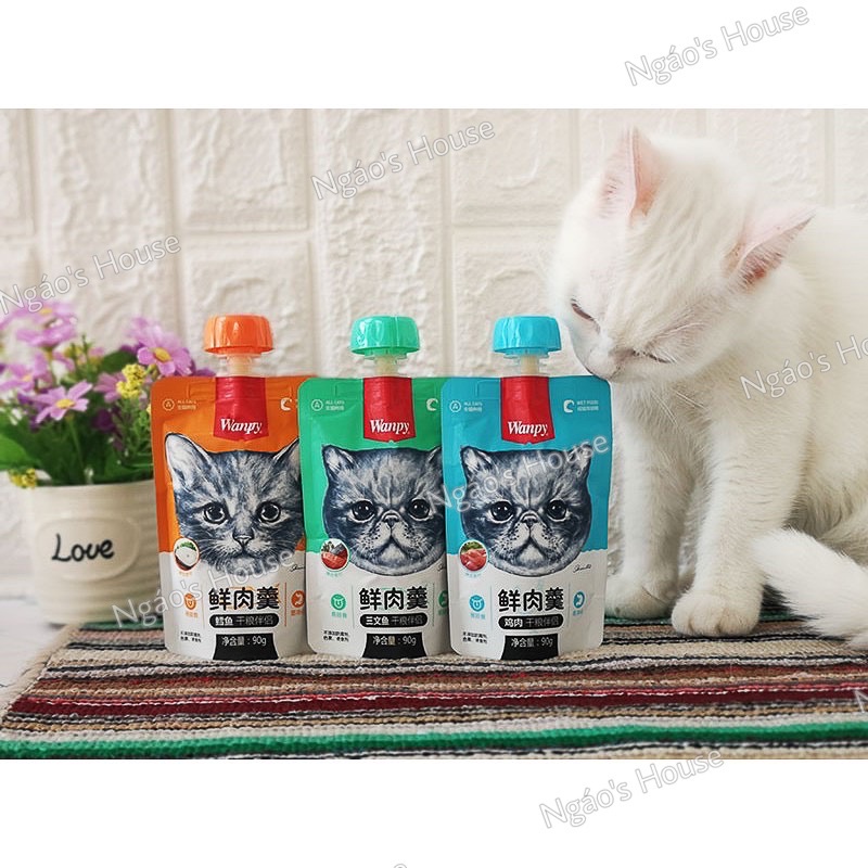 Súp thưởng nắp vặn Wanpy 90gr dành cho mèo