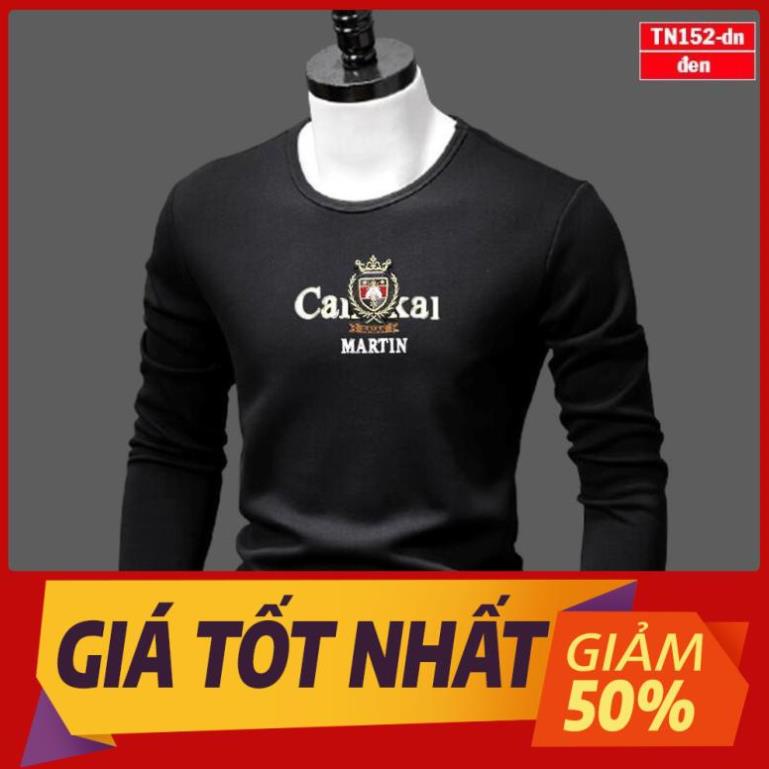 Áo phông nam tay dài TN152 logo khiên vải sợi tre tổng hợp đẹp phù hợp mọi lứa tuổi xịn Đẹp