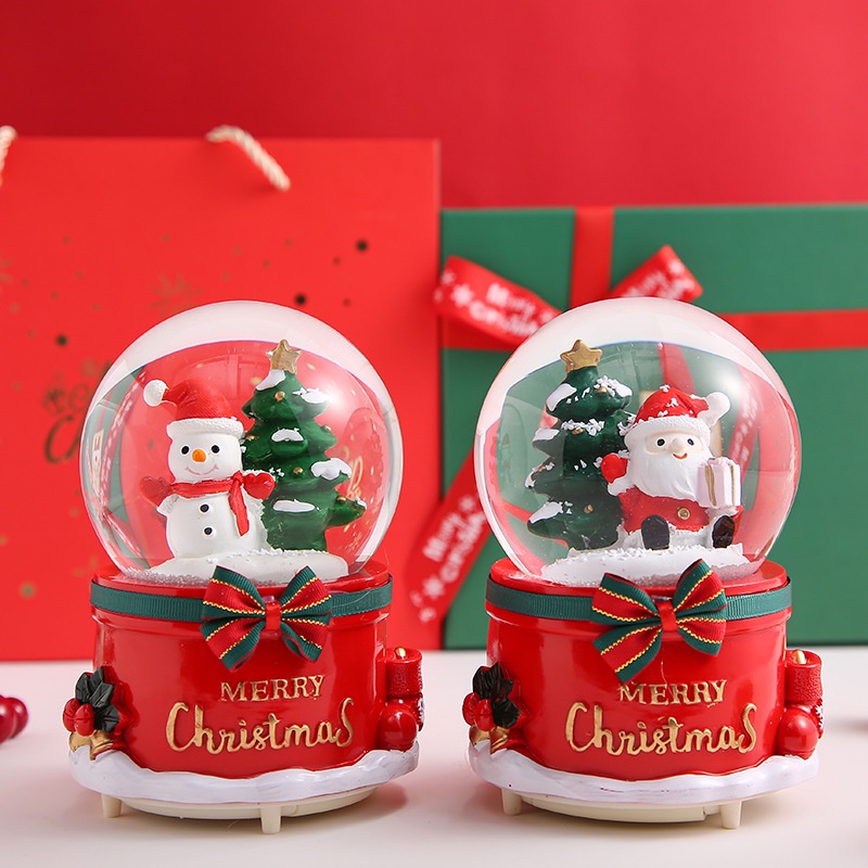 Quả Cầu Pha Lê Phát Nhạc Hình Hoa Tuyết Giáng Sinh