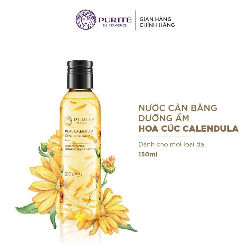 Nước Cân Bằng Hoa Cúc Cấp Ẩm Và Làm Dịu Da Purité 150ml Hoa cúc Calendula