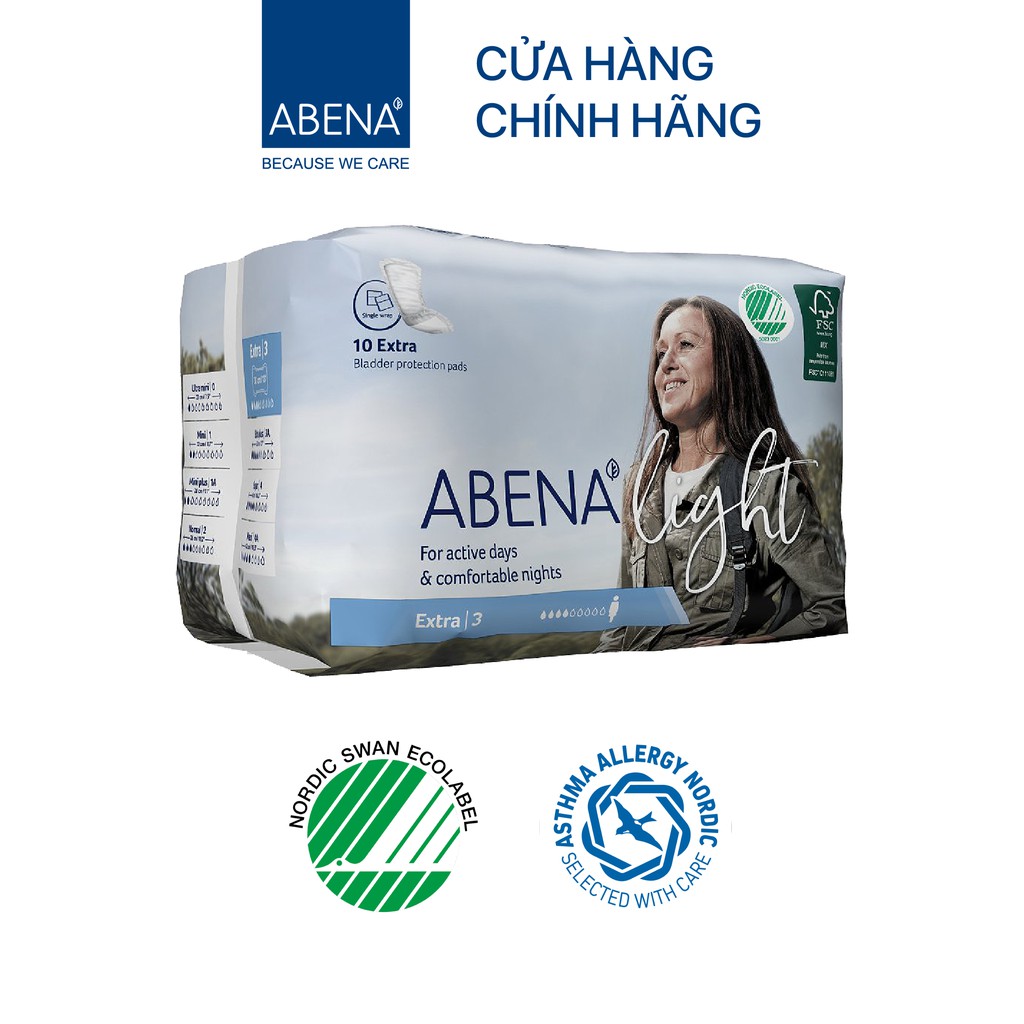 Băng Lót Siêu Thấm Abena Light Extra thấm hút 500ml (10 miếng)