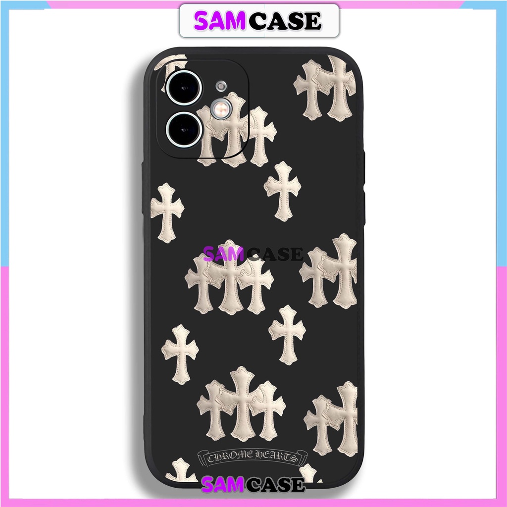 Ốp lưng iPhone Chrome hearts cạnh viền vuông silicon dẻo bvc cho iphone 6/6s/7/8/X/XS/XR/11/12/13/14 Pro Plus Max cute