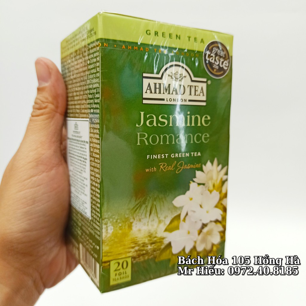 [T8/2023] Trà Ahmad Tea vị Hoa Nhài hộp 20 gói - Jasmine Romance