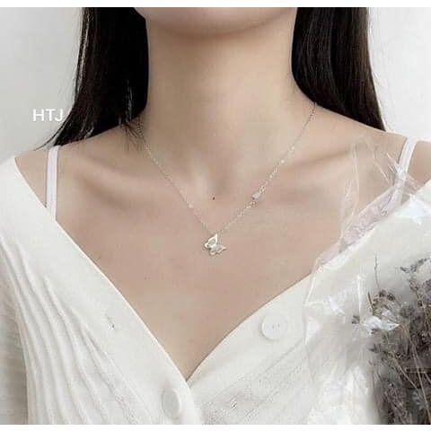 Dây chuyền nữ bạc ta Dây chuyền bướm nhỏ xinh LINH MIU SILVER